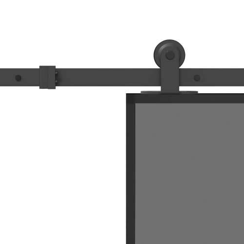 Klizna vrata s priborom 90 x 205 cm kaljeno staklo i aluminij - 90 x 205 cm (213.5 cm) 1 Tamna prozirna Cijena