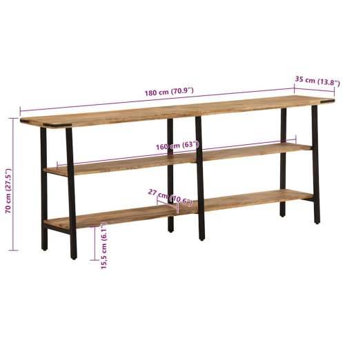 Konzolni stol 180x35x70 cm od masivnog drva manga - 180x35x70 cm 1 Cijena