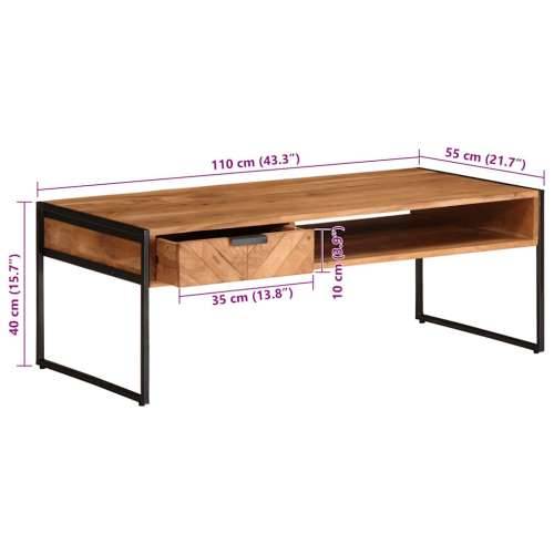 Stolić za kavu 110 x 55 x 40 cm od masivnog bagremovog drva Cijena