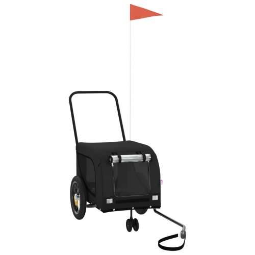 Prikolica za bicikl za ljubimce crna od tkanine i željeza - Crna 124 x 53 x 53 cm Cijena