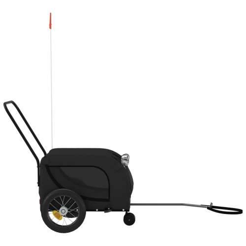 Prikolica za bicikl za ljubimce crna od tkanine i željeza - Crna 124 x 53 x 53 cm Cijena