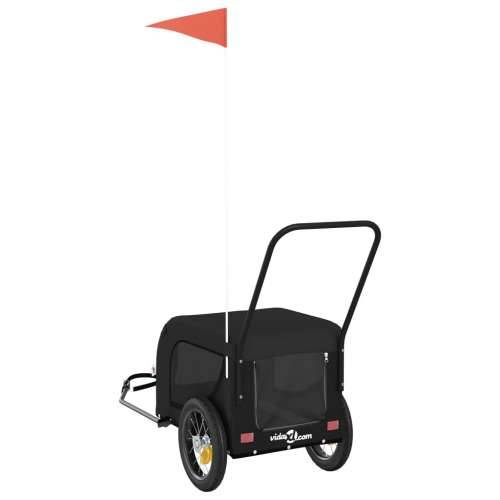 Prikolica za bicikl za ljubimce crna od tkanine i željeza - Crna 124 x 53 x 53 cm Cijena