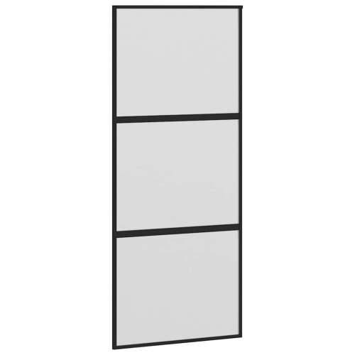 Klizna vrata s priborom 90 x 205 cm kaljeno staklo i aluminij - 90 x 205 cm (213.5 cm) 1 2 vodoravne šipke matt Cijena