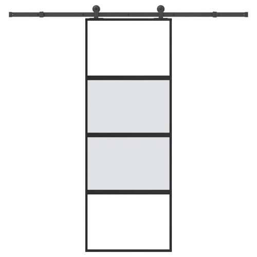 Klizna vrata s priborom 76 x 205 cm kaljeno staklo i aluminij - matt and transparent 76 x 205 cm (213.5 cm) 1 Cijena
