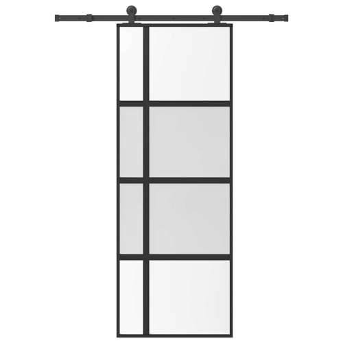 Klizna vrata s priborom 76 x 205 cm kaljeno staklo i aluminij - 76 x 205 cm (152.5 cm) 1 matt and transparent Cijena