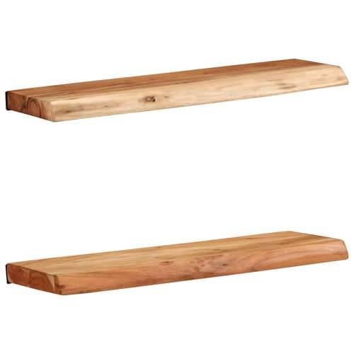 Zidne police 2 kom 60x20x3,5 cm od masivnog bagremovog drva - 60 x 20 x 3.5 cm 1 2 Cijena