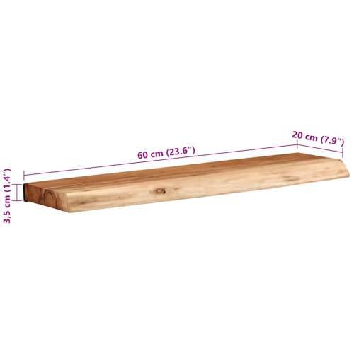 Zidne police 2 kom 60x20x3,5 cm od masivnog bagremovog drva - 60 x 20 x 3.5 cm 1 2 Cijena