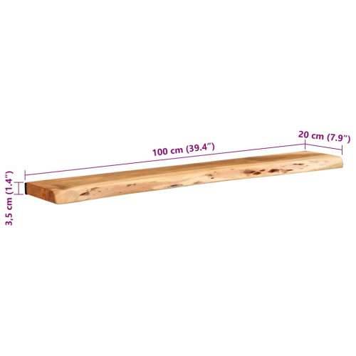 Zidne police 2 kom 100x20x3,5 cm od masivnog bagremovog drva - 100 x 20 x 3.5 cm 1 2 Cijena