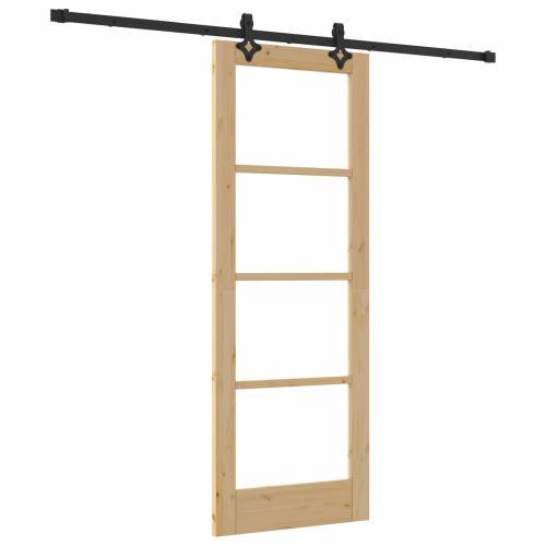Klizna Vrata sa Setom Opreme 73.5x198.5 cm Od Punog Drva Bor Cijena