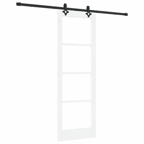 klizna vrata s opremom bijela 73.5x211 cm od čvrstog borovog drveta Cijena