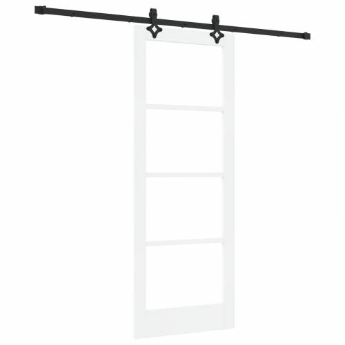 Klizna vrata s hardver setom bijela 78x202 cm od drva borovine Cijena