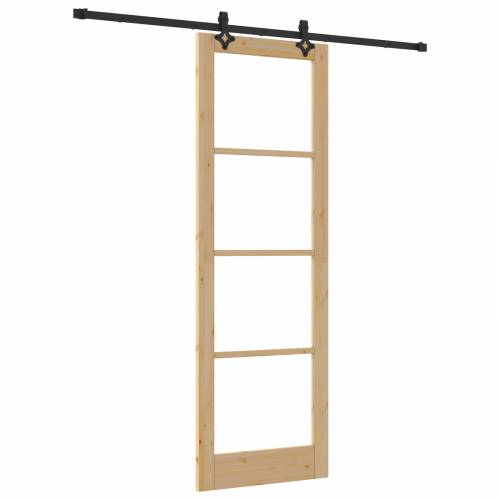 Klizna vrata s setom hardvera 78x232 cm od punog borovog drva Cijena