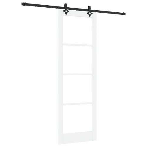 Klizna Vrata s Setom Hardvera Bijela 78x232 cm Čvrsta Drvo Borovine Cijena