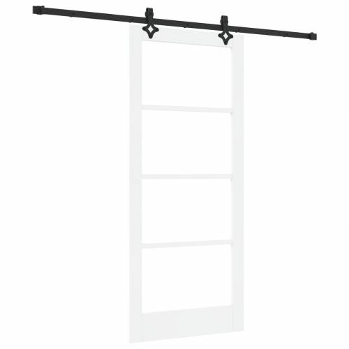 klizna vrata s hardverskim setom bijela 86x198.5 cm od punog borovog drveta Cijena