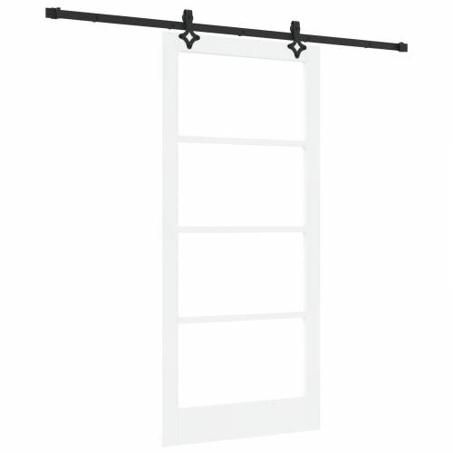 klizna vrata s hardware-om bijela 93x202 cm čvrsta drvena borovina Cijena