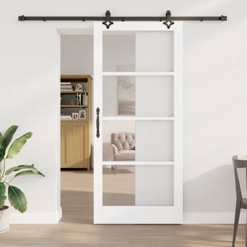 Klizna Vrata s Hardverskim Setom Bijela 93x211 cm Čvrsto Drvo Bor Cijena