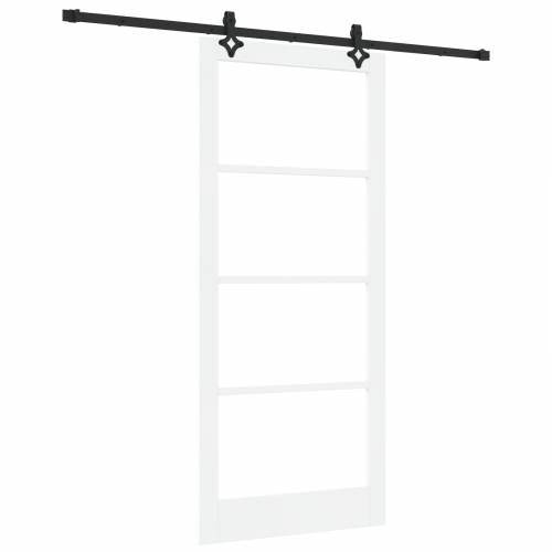 Klizna Vrata s Hardverskim Setom Bijela 93x211 cm Čvrsto Drvo Bor Cijena