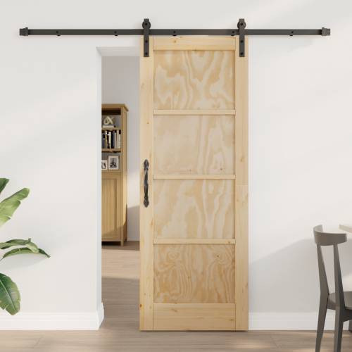 Klizna vrata s setom za pričvršćivanje 73.5x198.5 cm Puno drvo bor Cijena