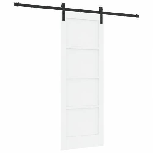 Klizna vrata s setom opreme Bijela 73.5x198.5 cm Čvrsti bor Cijena