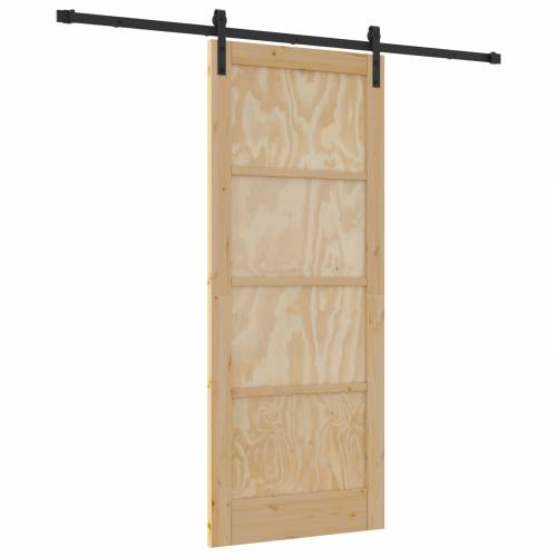 Klizna vrata s setom hardvera 83x202 cm od čvrstog drva smreke Cijena