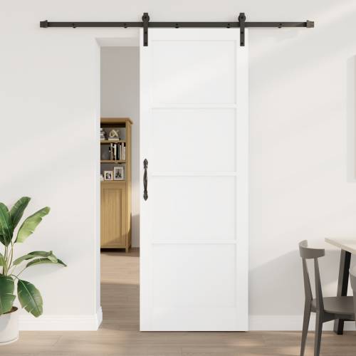 Klizna vrata s okovom Bijela 83x232 cm Masivna drvena borovina Cijena