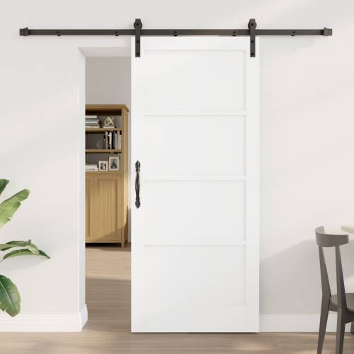 Klizna Vrata s Hardverom Bijela 86x198.5 cm Čvrsto Drvo Bor Cijena