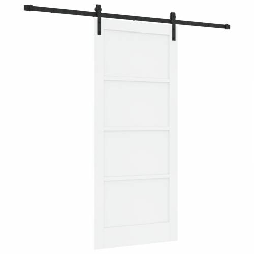 Klizna Vrata s Hardverom Bijela 86x198.5 cm Čvrsto Drvo Bor Cijena