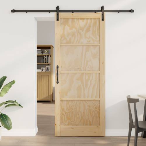 klizna vrata s kompletnim hardverom 86x211 cm čvrsto borovo drvo Cijena