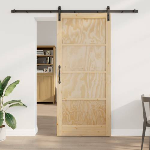 Klizna vrata s setom opreme 93x211 cm Solidno drvo bor Cijena