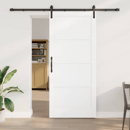 Klizna vrata s setom hardvera bijela 93x211 cm puno drvo borovine Cijena