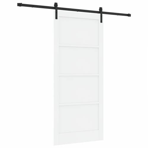 Klizna vrata s setom hardvera bijela 93x211 cm puno drvo borovine Cijena