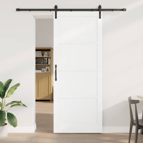 klizna vrata s kompletnim setom bijela 93x232 cm čvrsta drvena bor Cijena