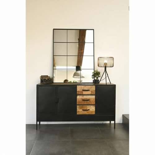 Zidno ogledalo DKD Home Decor Crna Kristal Željezo Ogledalo Prozor 90 x 1 x 120 cm 90 x 1,8 x 120 cm Cijena