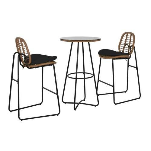Komplet stola i 2 stolice Home ESPRIT Smeđa Crna 60 x 60 x 102 cm Cijena