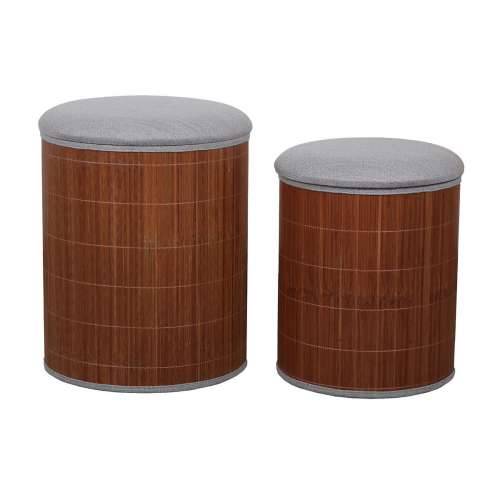 Puff Versa Siva Lan Bambus Drvo MDF Cijena