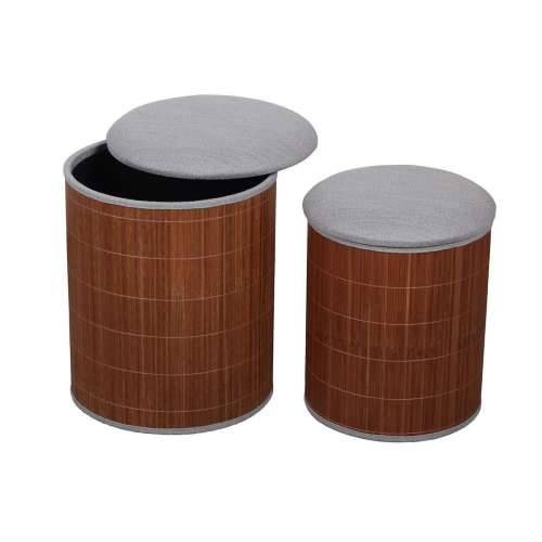 Puff Versa Siva Lan Bambus Drvo MDF Cijena