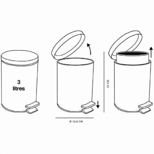 Koš za Papir na Pedalu TODAY UTILITY Plava Metal 3 L 17 x 25 cm Cijena
