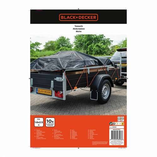 Pokrivač za prikolicu Black & Decker Crna 1,6 x 2,5 m Cijena