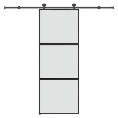 Klizna vrata s priborom 76 x 205 cm kaljeno staklo i aluminij - 76 x 205 cm (213.5 cm) 1 2 vodoravne šipke matt Cijena