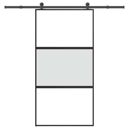 Klizna vrata s priborom 102,5x205 cm kaljeno staklo i aluminij - 102.5 x 205 cm (213.5 cm) 1 2 vodoravne šipke matt and transpar Cijena