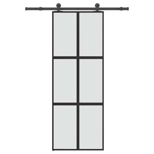 Klizna vrata s priborom 76 x 205 cm kaljeno staklo i aluminij - 76 x 205 cm (152.5 cm) 1 Rešetke 3 x 2 matt Cijena