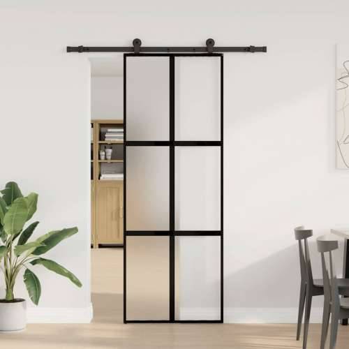 Klizna vrata s priborom 76 x 205 cm kaljeno staklo i aluminij - 76 x 205 cm (152.5 cm) 1 Rešetke 3 x 2 matt Cijena