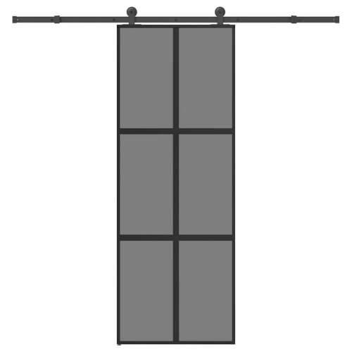 Klizna vrata s priborom 76 x 205 cm kaljeno staklo i aluminij - 76 x 205 cm (213.5 cm) 1 Rešetke 3 x 2 Tamna prozirna Cijena