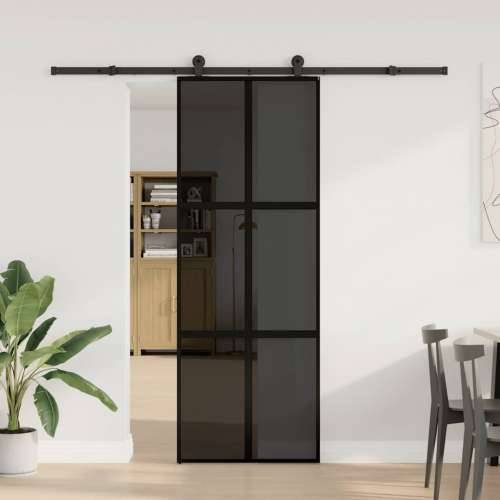 Klizna vrata s priborom 76 x 205 cm kaljeno staklo i aluminij - 76 x 205 cm (213.5 cm) 1 Rešetke 3 x 2 Tamna prozirna Cijena