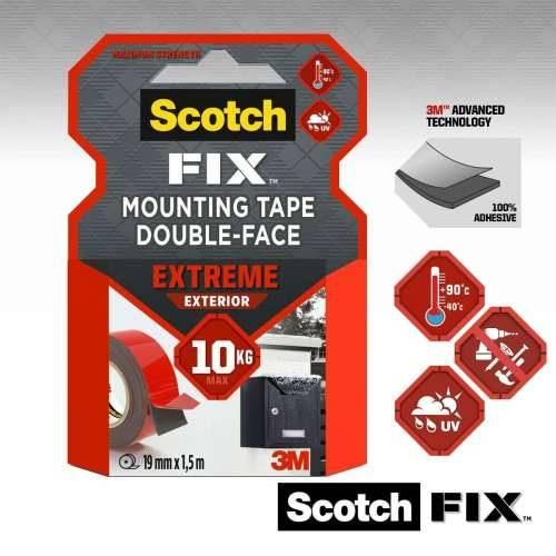 Dvostrana traka Scotch 19 mm x 1,5 m Crna Crvena Siva Cijena