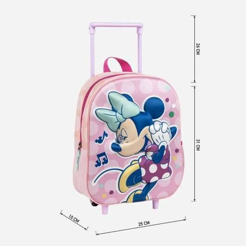 Školski 3D Ruksak s Kotačima Minnie Mouse Roza Cijena