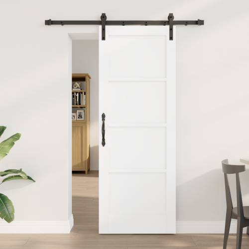 Klizna vrata s setom hardvera bijela 73.5 x 198.5 cm od čvrstog bora Cijena