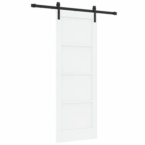 Klizna vrata s setom hardvera bijela 73.5 x 198.5 cm od čvrstog bora Cijena