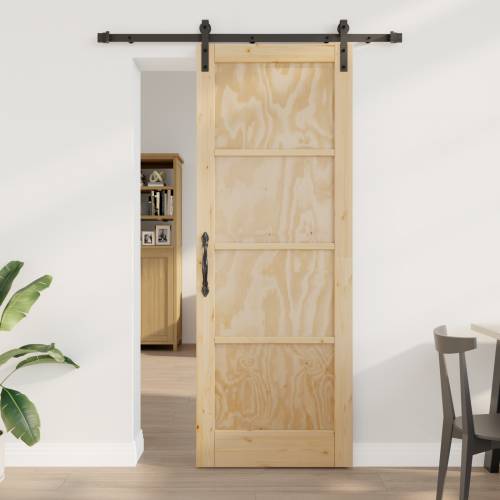 Klizna vrata s setom hardvera 78x211 cm Čvrsto drvo bor Cijena