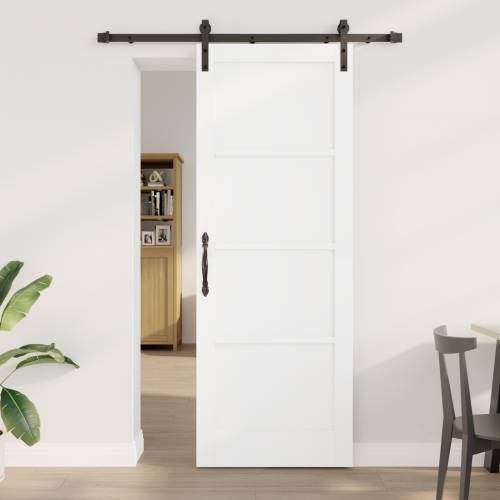 klizna vrata s kompletnom opremom bijela 78x211 cm čvrsta drvena borovina Cijena